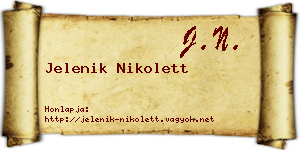 Jelenik Nikolett névjegykártya